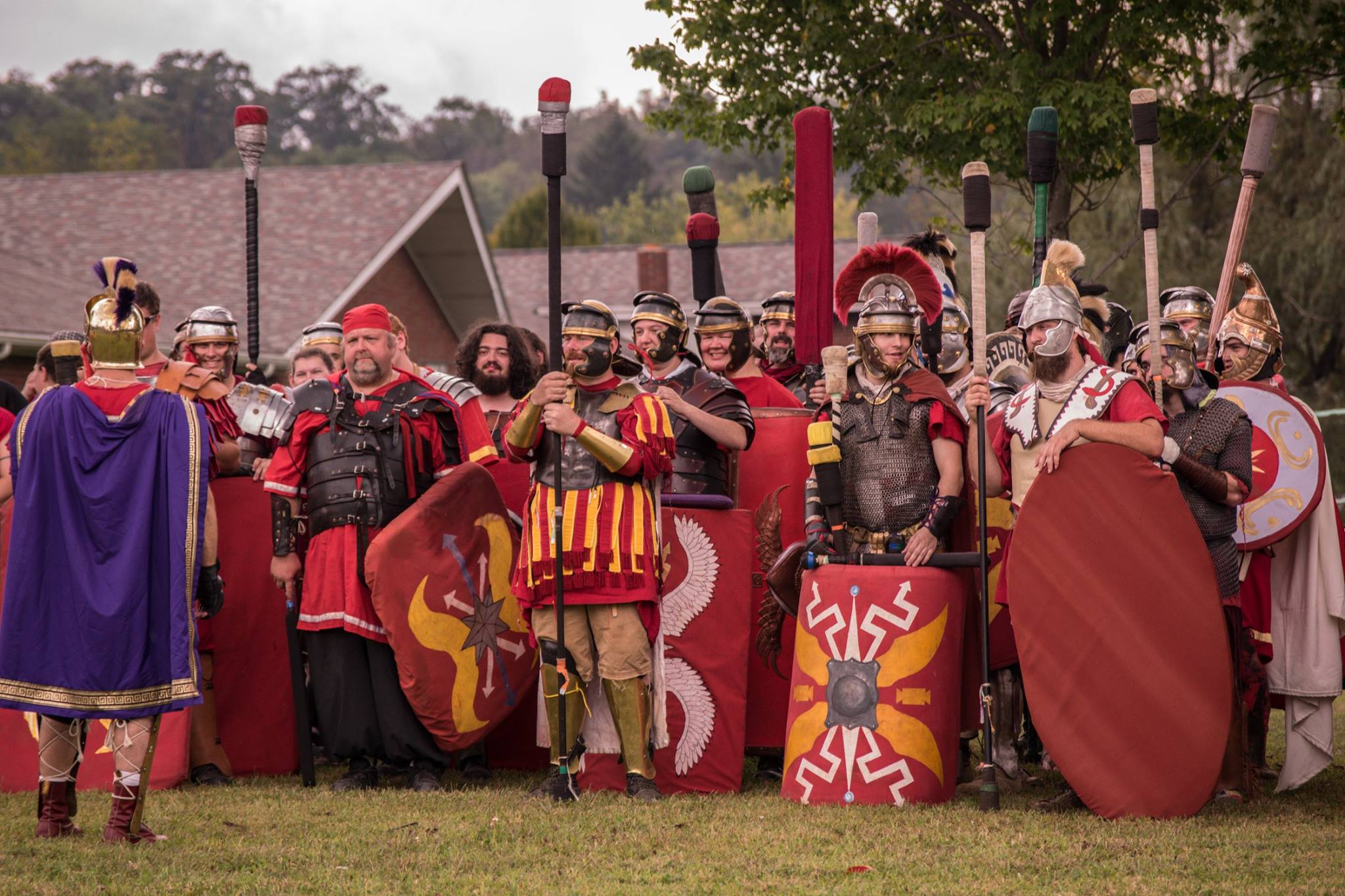 Roman legionaries at battle